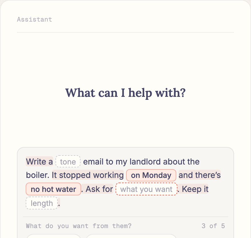 The Prompting assistance demo