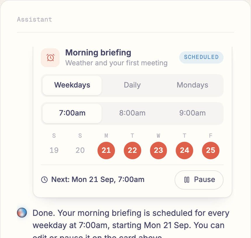 The Scheduling demo
