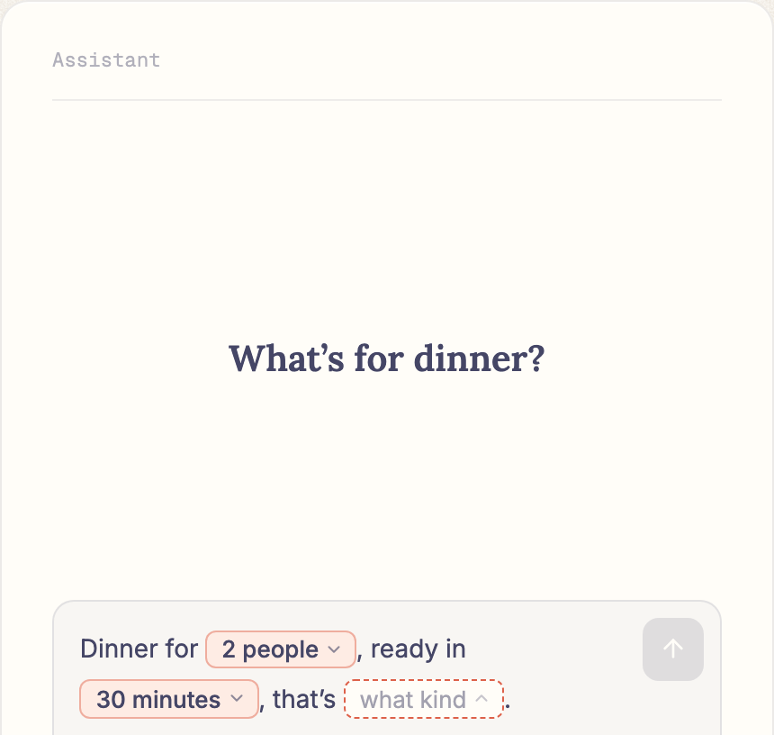 The Structured input demo