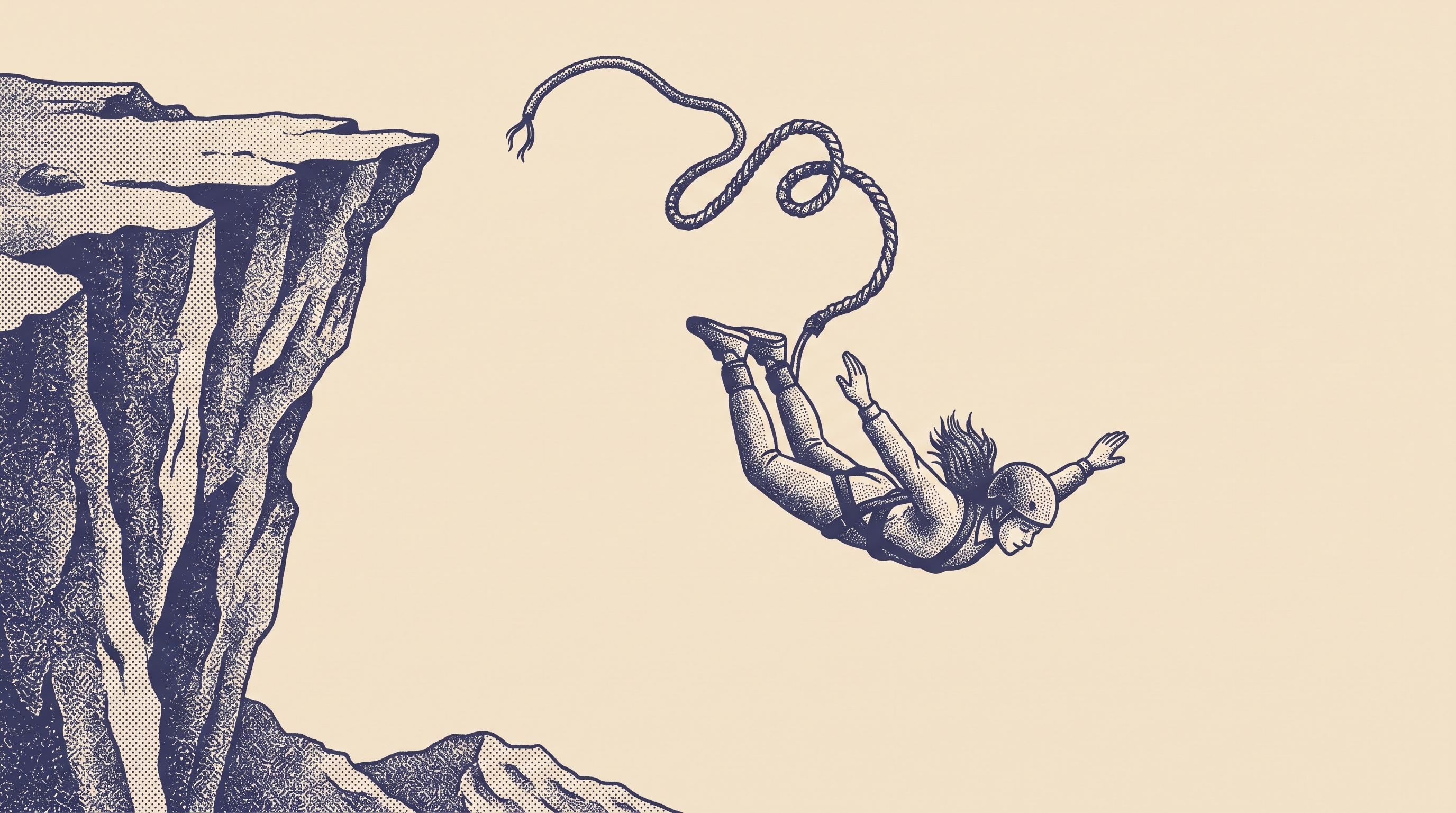 Person Bungee Jumping with broken rope